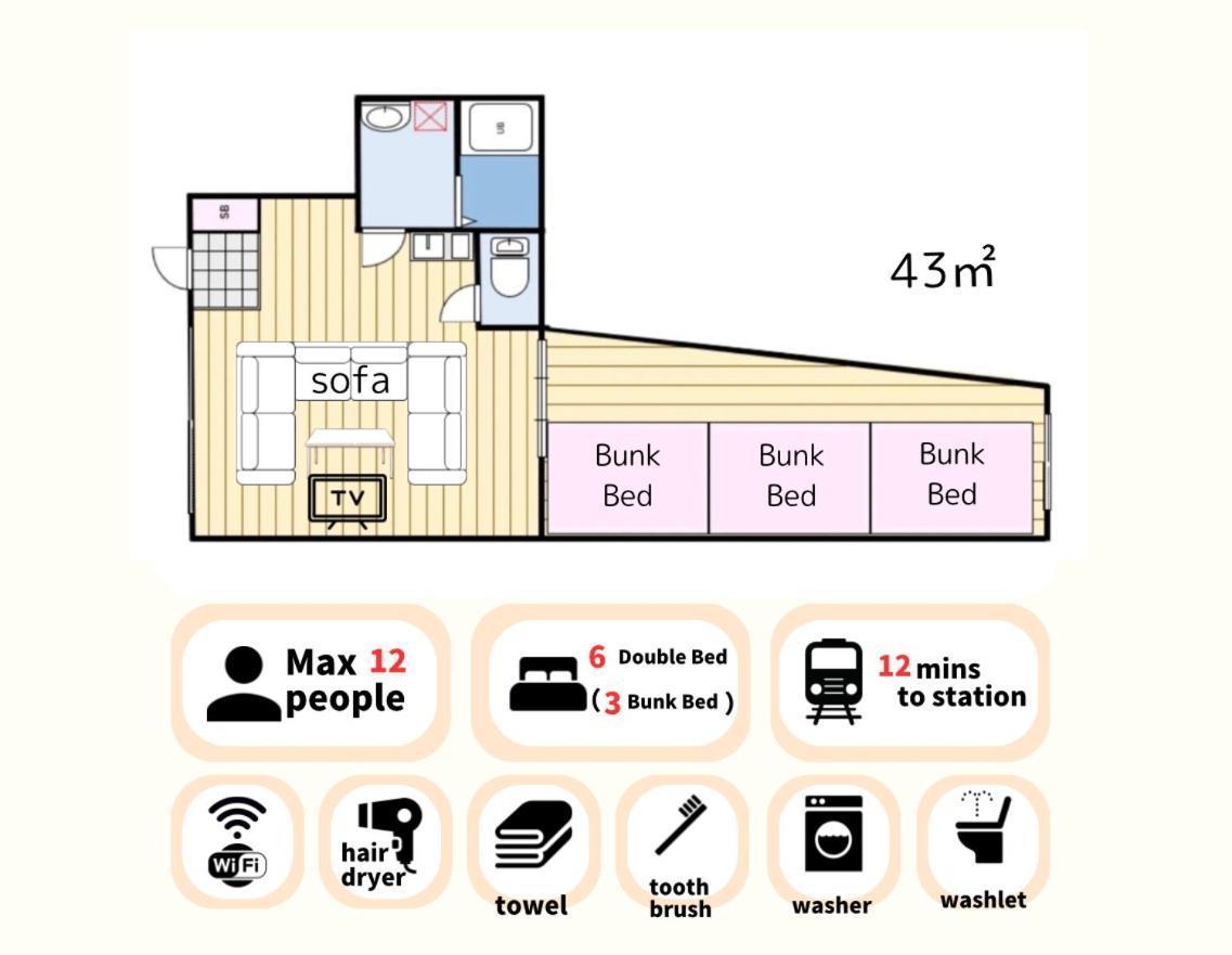 Guest House Eastwo 日本橋でんでんタウンまで徒歩4分の好立地 Osaka Eksteriør billede
